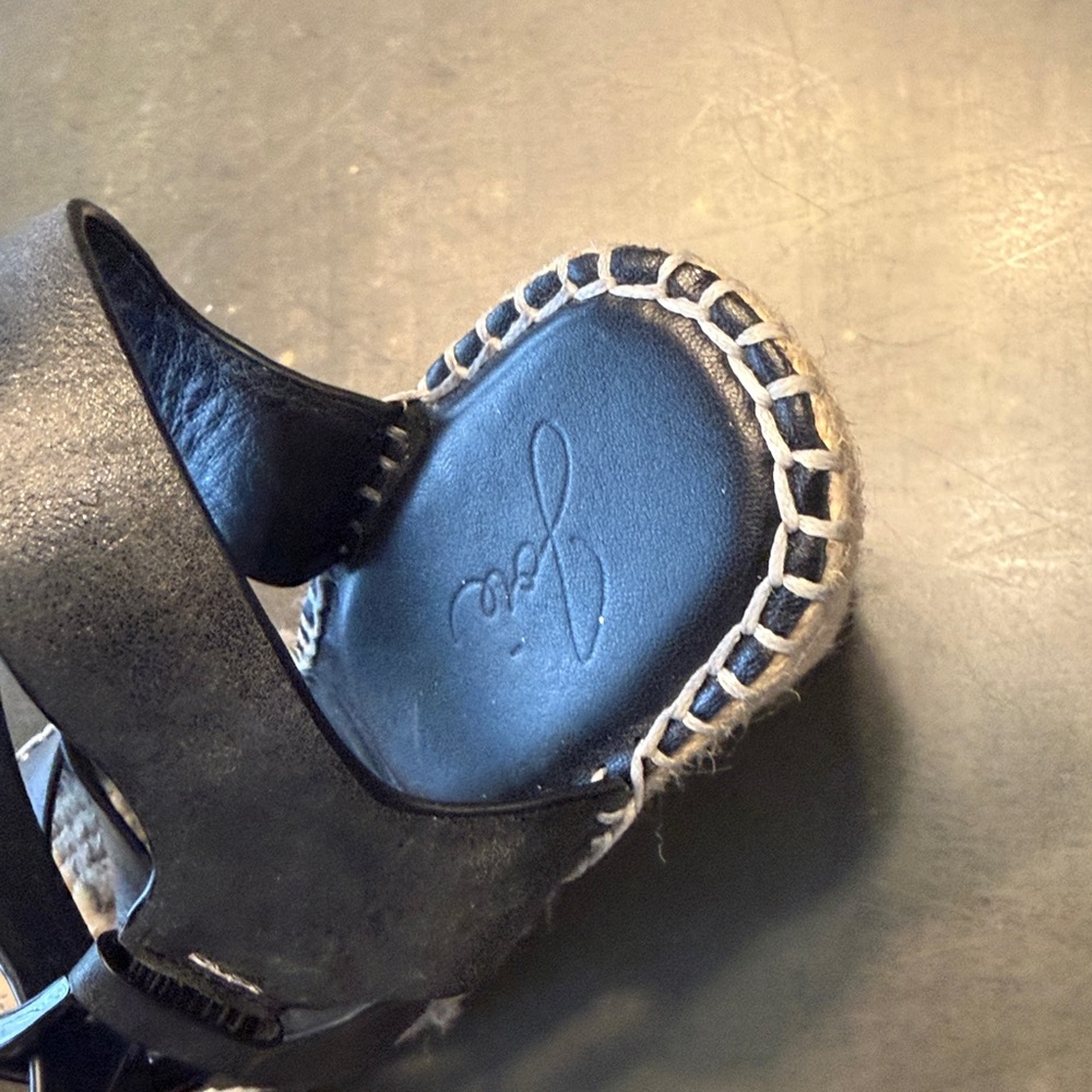 Joie Black Wedge Sandals - Picture 2 of 5